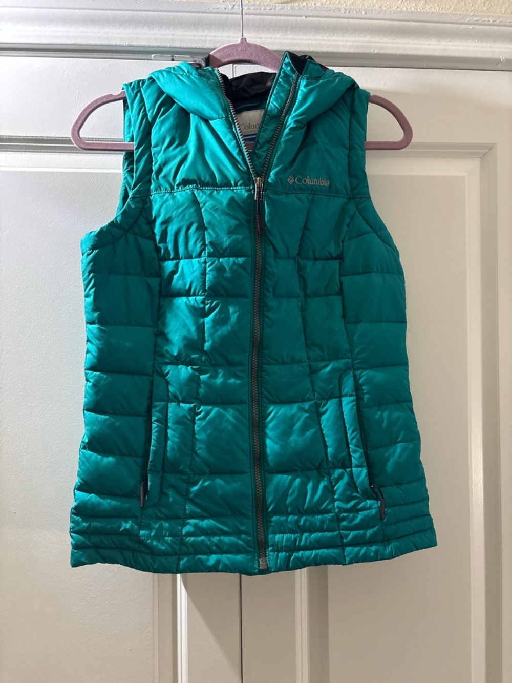 Columbia Teal Hooded Puffer Vest